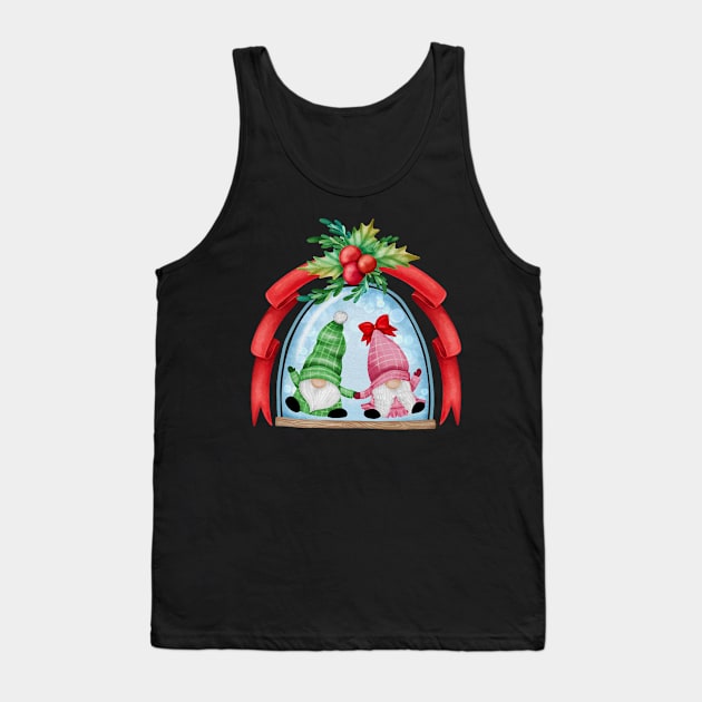 Happy Christmas Gnomes In A Snowglobe Tank Top by Archie & Ainslie